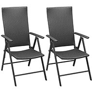 Stackable garden chairs 2 pcs polyratan black 42796 - Garden Chair