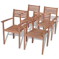 Stackable garden chairs 4 pcs solid teak 43037 - Garden Chair
