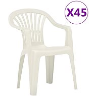 Stackable garden chairs 45 pcs plastic white 48818 - Garden Chair