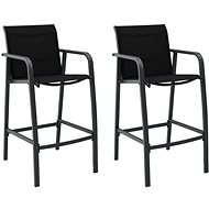 Garden bar stools 2 pcs black textilen 48116 - Garden Chair