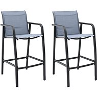 Garden bar stools 2 pcs gray textile 48118 - Garden Chair