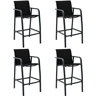 Garden Bar Stools 4 pcs Black Textile  48117 - Garden Chair