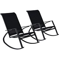 Garden rocking chairs 2 pcs textile black 48123 - Garden Armchair