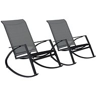Garden Rocking Chairs 2 pcs Textile Dark Grey 48124 - Garden Armchair