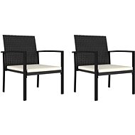 Garden dining chairs 2 pcs polyratan black 315110 - Garden Chair