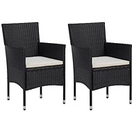 Garden Dining Chairs 2 pcs Polyrattan Black 46179 - Garden Chair