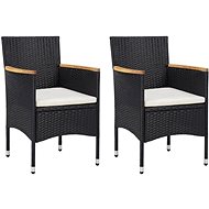 Garden dining chairs 2 pcs polyratan black 46181 - Garden Armchair