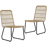 Garden dining chairs 2 pcs polyratan oak 48582 - Garden Chair