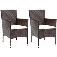Garden dining chairs 2 pcs polyratan brown 310554 - Garden Chair