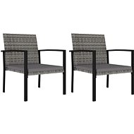 Garden dining chairs 2 pcs polyratan gray 315112 - Garden Chair