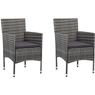 Garden Dining Chairs 2 pcs Polyrattan Grey 46180 - Garden Chair
