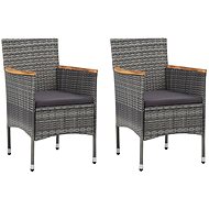 Garden Dining Chairs 2 pcs Polyrattan Grey 46182 - Garden Chair