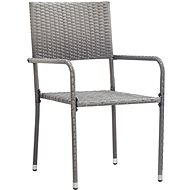 Garden dining chairs 2 pcs polyratan gray 46412 - Garden Chair