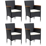 Garden dining chairs 4 pcs polyratan black 310566 - Garden Chair