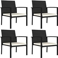 Garden Dining Chairs 4 pcs Polyrattan Black 315111 - Garden Chair