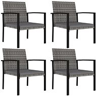 Garden Dining Chairs 4 pcs Polyrattan Grey 315113 - Garden Chair