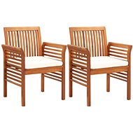 Garden Dining Chairs with Cushions 2 pcs Solid Acacia Wood 45965 - Garden Chair