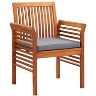 Záhradná jedálenská stolička s poduškou masívne akáciové drevo 45969 - Záhradná stolička