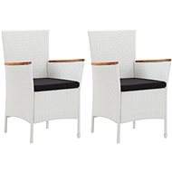 Garden chairs 2 pcs white polyratan 45983 - Garden Armchair
