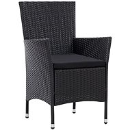 Garden chairs 2 pcs black polyratan 45979 - Garden Armchair