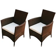 Garden Chairs 2 pcs Polyrattan Brown 43123 - Garden Armchair
