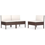 Garden Chairs 3 pcs with Cushions Polyrattan Brown 310189 - Garden Armchair