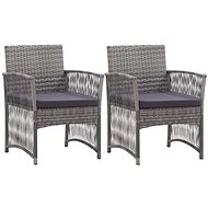 Garden Chairs with Cushions 2 pcs Anthracite Polyrattan 46441 - Garden Armchair