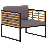 Garden Chairs with Cushions 2 pcs Solid Acacia Dark Grey 46508 - Garden Armchair