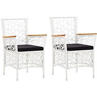 Garden chairs with cushions 2 pcs polyratan white 45999 - Garden Armchair