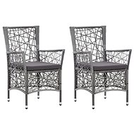 Garden Chairs with Cushions 2 pcs Polyrattan Grey 45995 - Garden Armchair
