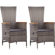 Garden Chairs with Cushions 2 pcs Polyrattan Grey 46064 - Garden Armchair