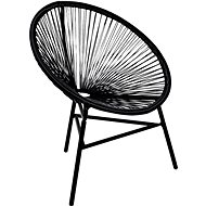 Garden Chair MOON Polyrattan Black 41383 - Garden Armchair