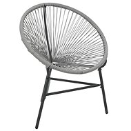 Garden chair MOON polyratan gray 44481 - Garden Armchair