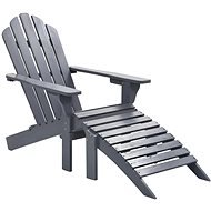 Garden chair with wooden gray footstool 45700 - Garden Chair