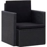 Garden Chair with Cushions Polyrattan Black 45782 - Garden Chair