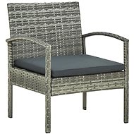 Garden armchair with polyratan gray cushions 45796 - Garden Armchair