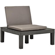 Garden Chaise Longue with Cushion Plastic Anthracite 48826 - Garden Armchair