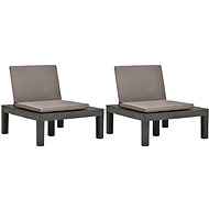 Garden Chairs with Cushions 2 pcs Plastic Anthracite 3054426 - Garden Armchair