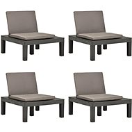 Garden Lounge Chairs With Cushions 4pcs Plastic Anthracite 3054427 - Garden Armchair