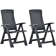 Garden reclining chairs 2 pcs plastic anthracite 48761 - Garden Armchair