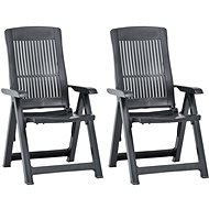 Garden Reclining Chairs 2 pcs Plastic Anthracite 48768 - Garden Armchair