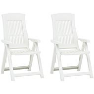 Garden reclining chairs 2 pcs plastic white 48763 - Garden Chair