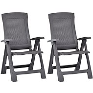 Garden Reclining Chairs 2 pcs Plastic Coffee 48762 - Garden Armchair