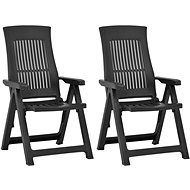 Garden reclining chairs 2 pcs plastic coffee 48765 - Garden Armchair