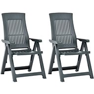 Garden Reclining Chairs 2 pcs Plastic Green 48764 - Garden Armchair