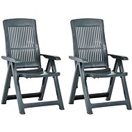 Garden reclining chairs 2 pcs plastic green 48767 - Garden Armchair