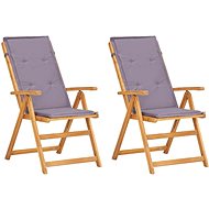 Garden Reclining Chair 2 pcs Brown Solid Acacia Wood 45936 - Garden Chair