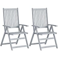 Garden Reclining Chair 2 pcs Grey Solid Acacia 45938 - Garden Chair