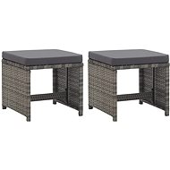 Garden Chairs with Cushions 2 pcs Polyrattan Anthracite 46419 - Stool