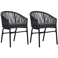 Garden chairs 2 pcs anthracite PVC rattan 48137 - Garden Chair